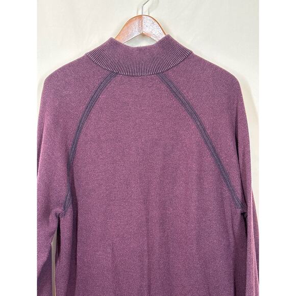 TAILOR VINTAGE Sweater 1/4 Zip L Plum Gorpcore Streetwear Preppy Dad Sweater - Picture 7 of 15